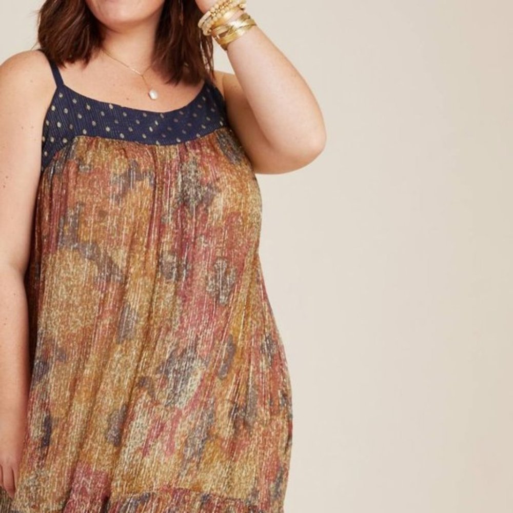 Anthropologie Nadine Shimmer Midi Dress by Raga 1X